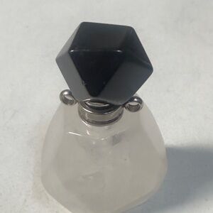 Quartz and obsidian miniature scent bottle and pendant  (chain not included)